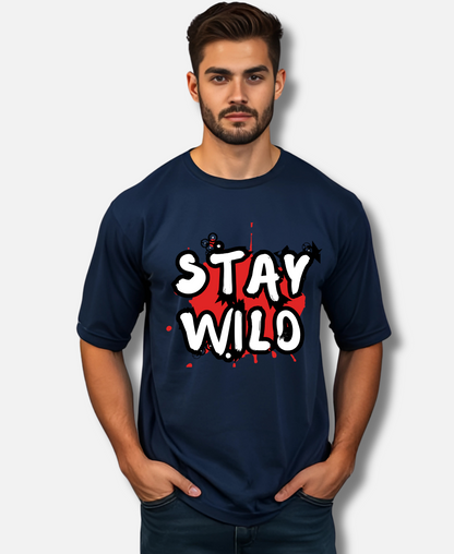 Eagle Squat - Stay Wile Oversized Premium Cotton Tee