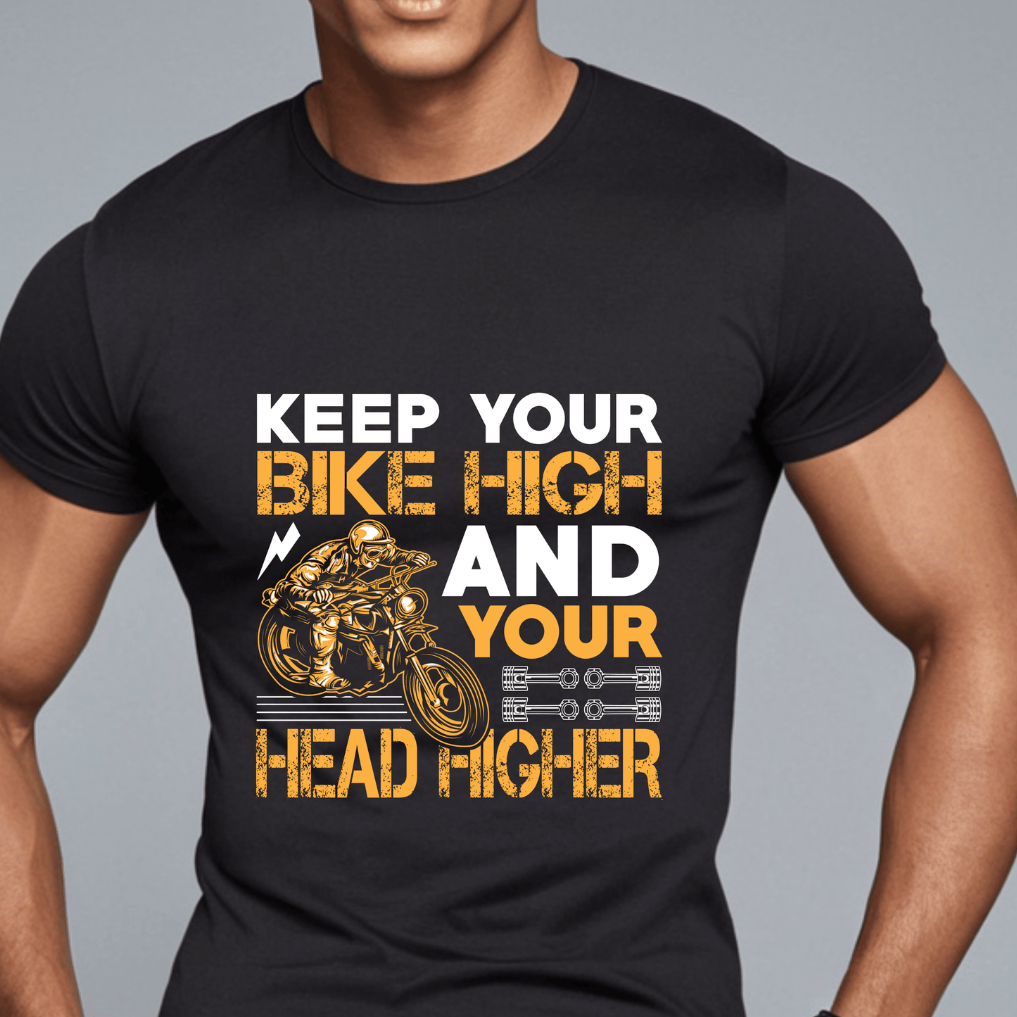 Keep Your Bike High – Ultimate Biker T-Shirt by Eagle Squat