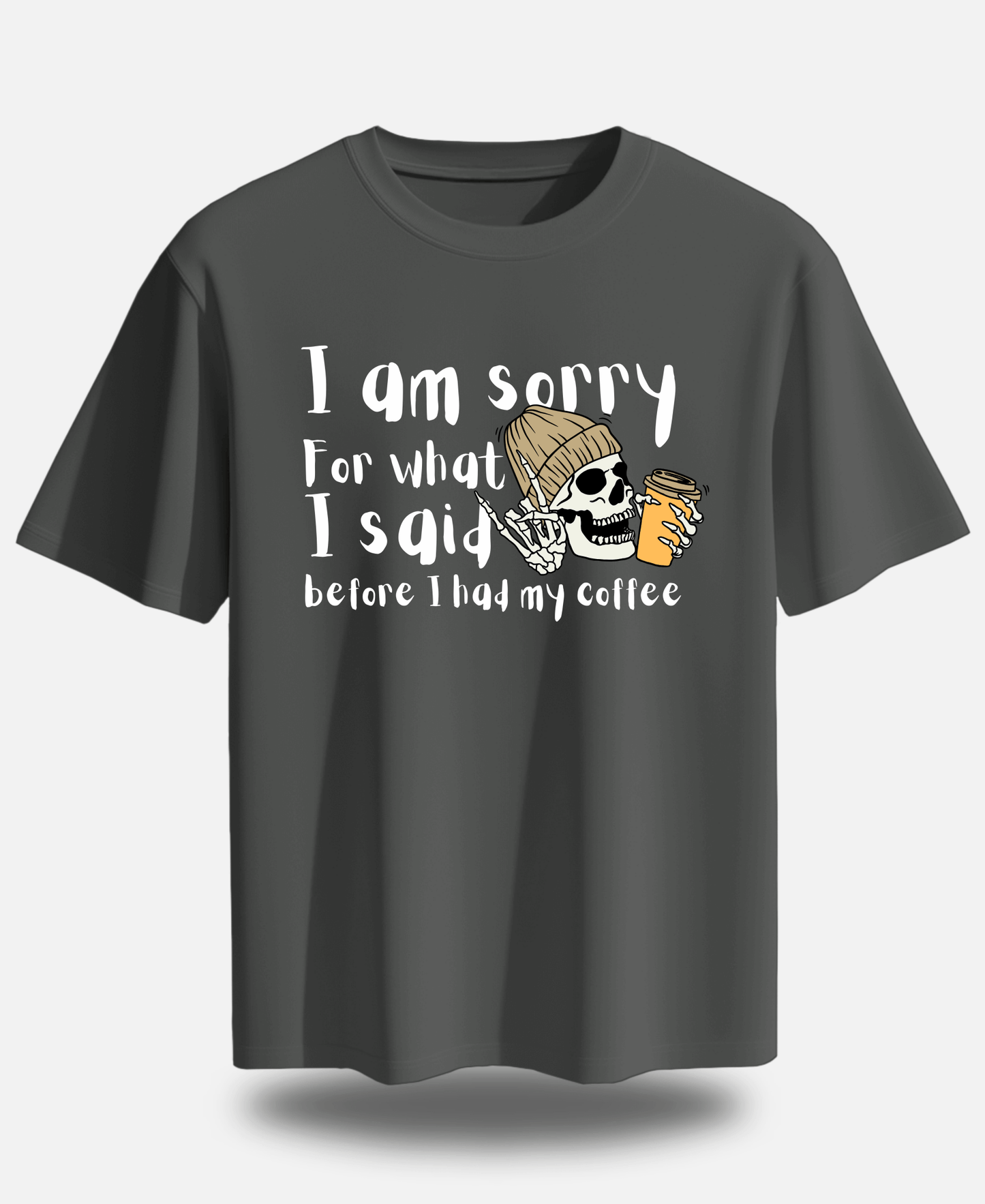 Eagle Squat - Before Coffee Apology Tee – Funny Skeleton Design - Eagle Squat