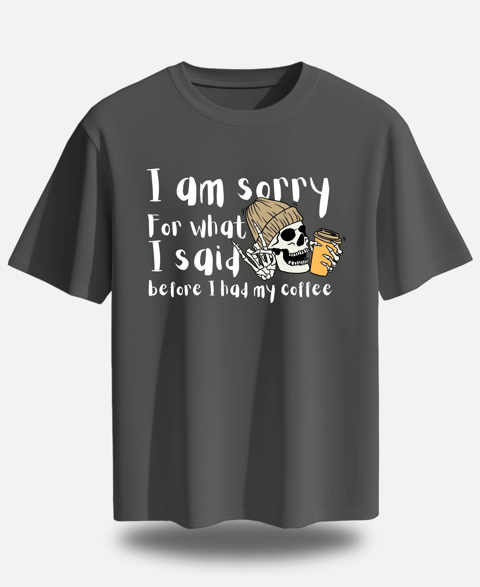 Eagle Squat - Before Coffee Apology Tee – Funny Skeleton Design - Eagle Squat