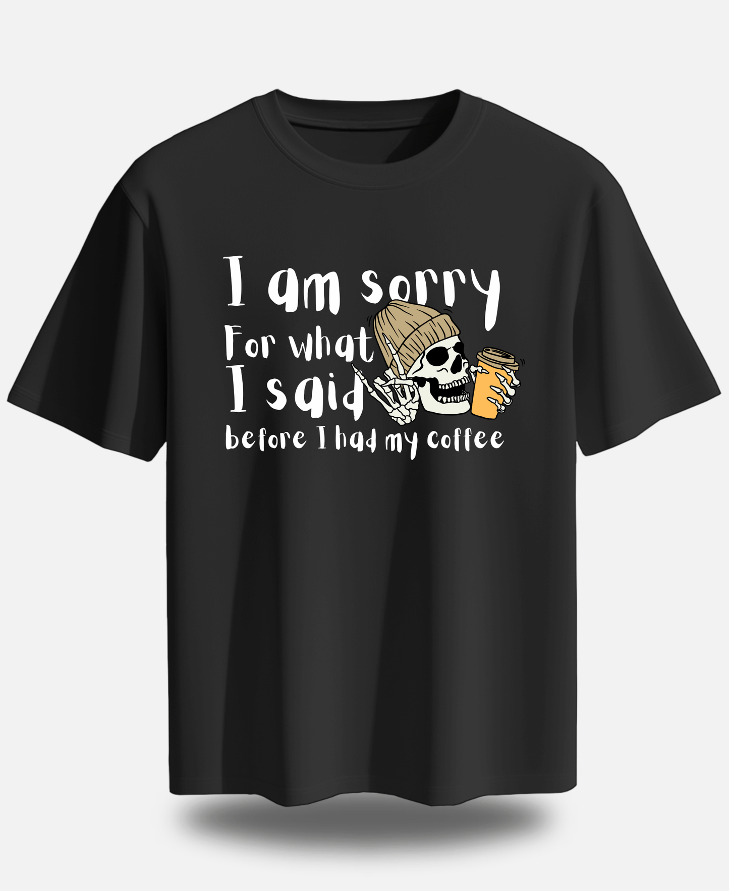 Eagle Squat - Before Coffee Apology Tee – Funny Skeleton Design - Eagle Squat