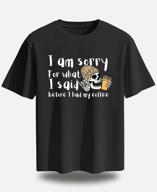 Eagle Squat - Before Coffee Apology Tee – Funny Skeleton Design - Eagle Squat