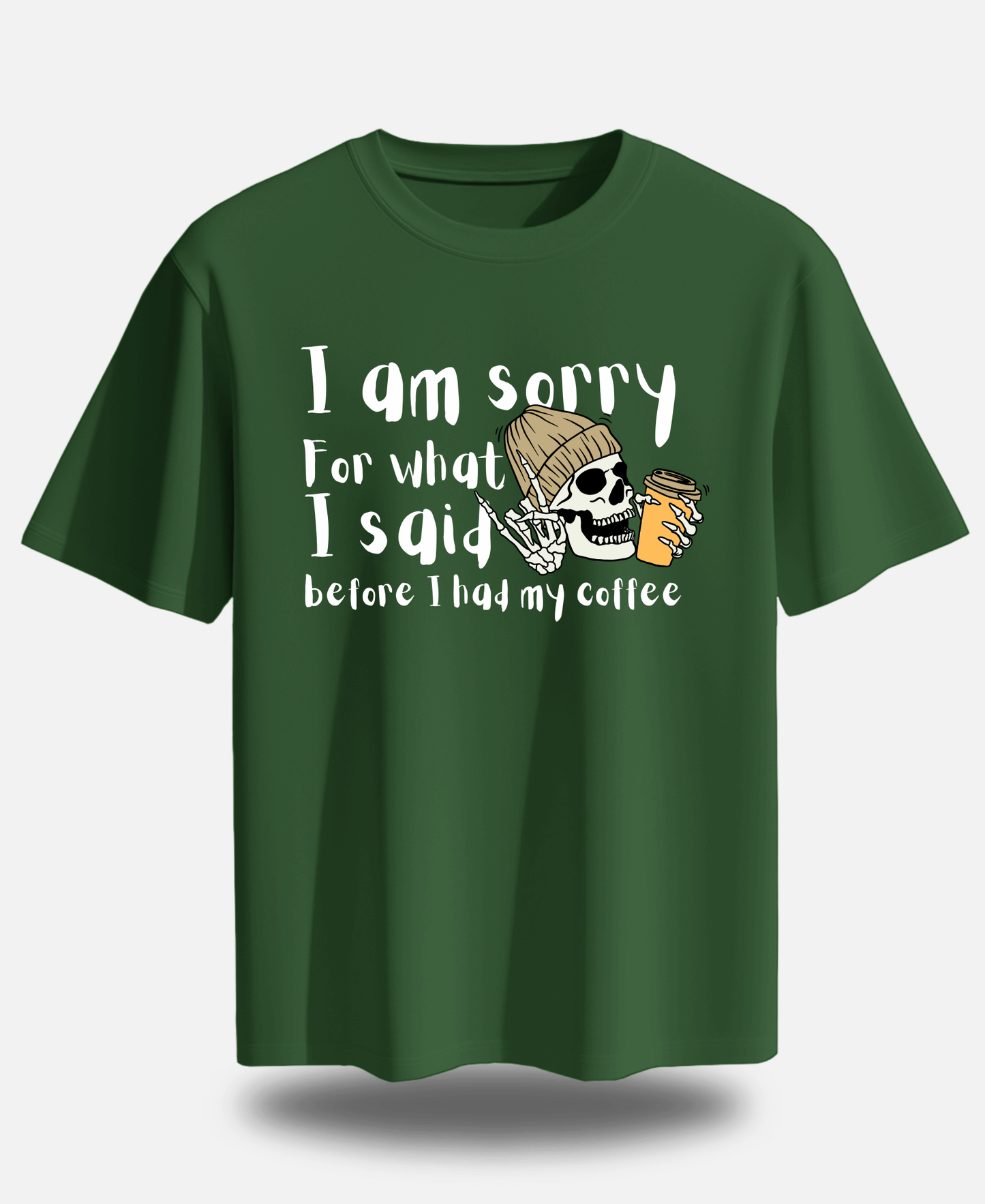Eagle Squat - Before Coffee Apology Tee – Funny Skeleton Design - Eagle Squat