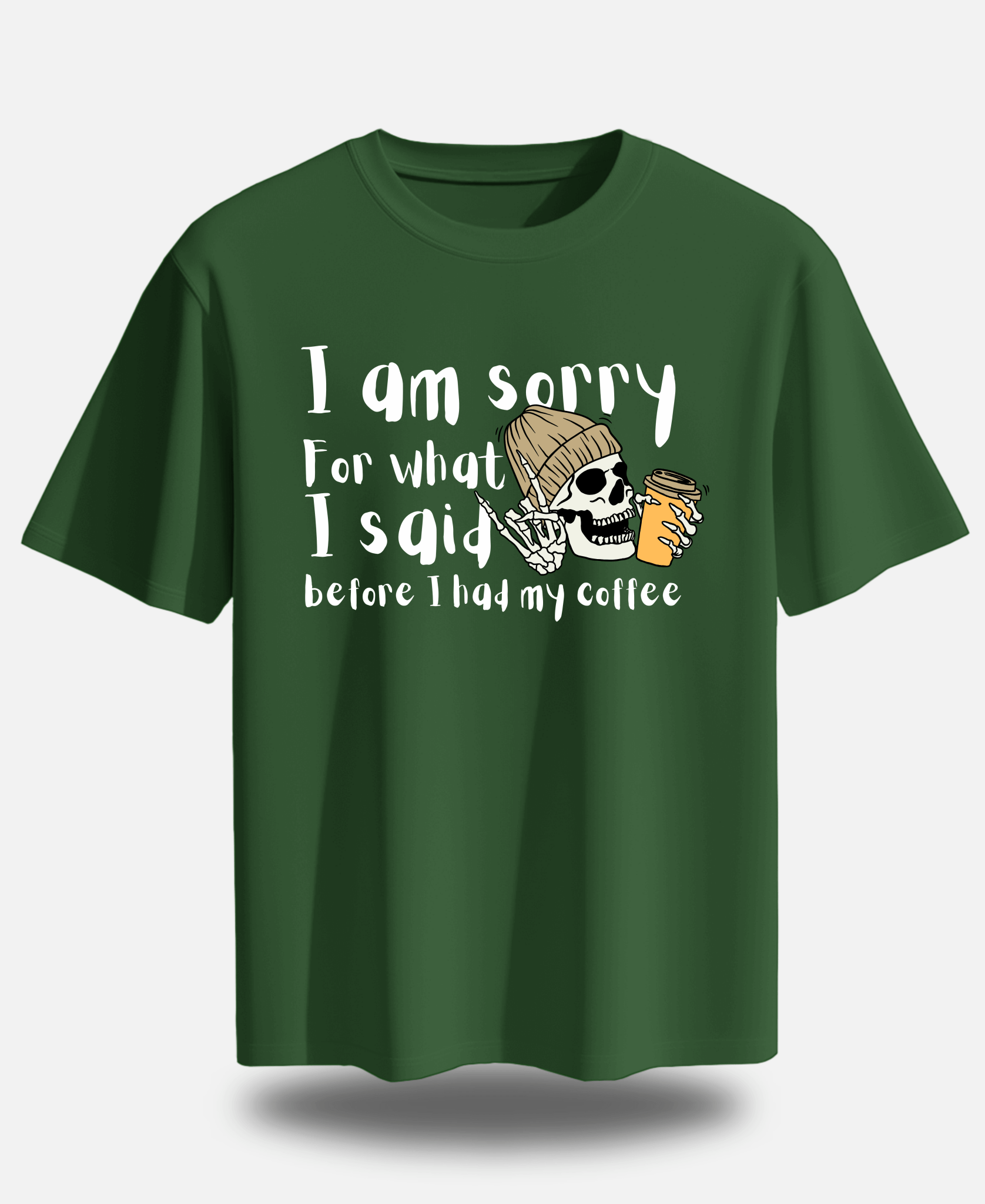 Eagle Squat - Before Coffee Apology Tee – Funny Skeleton Design - Eagle Squat