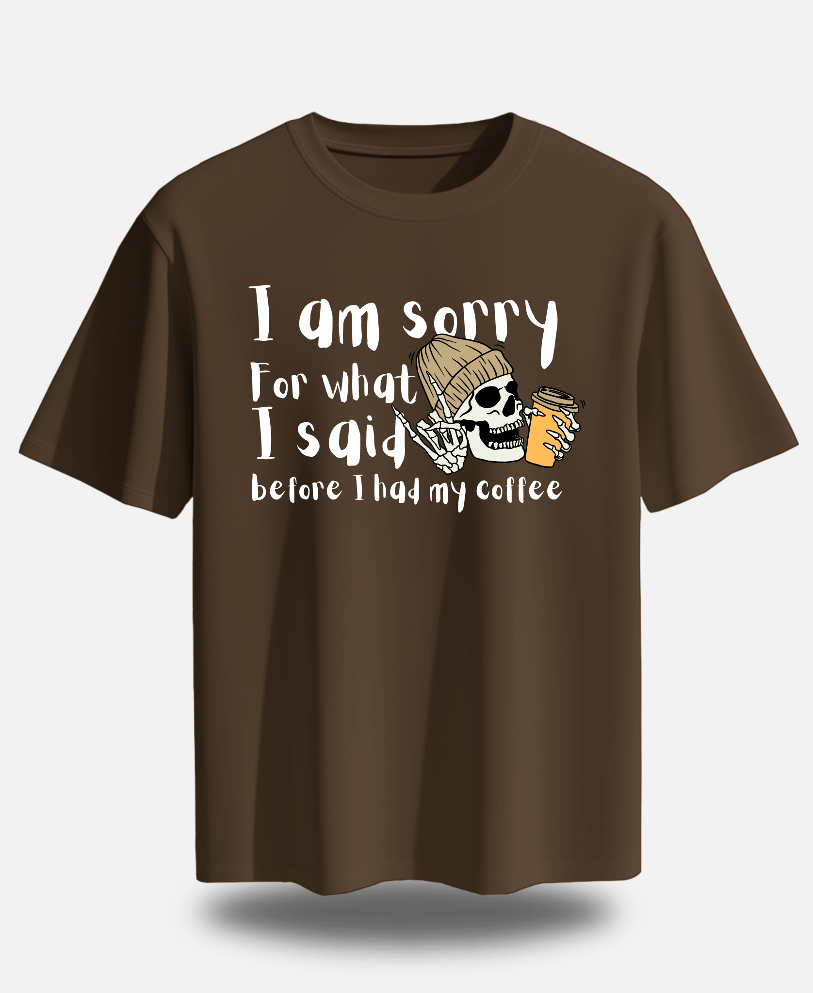Eagle Squat - Before Coffee Apology Tee – Funny Skeleton Design - Eagle Squat