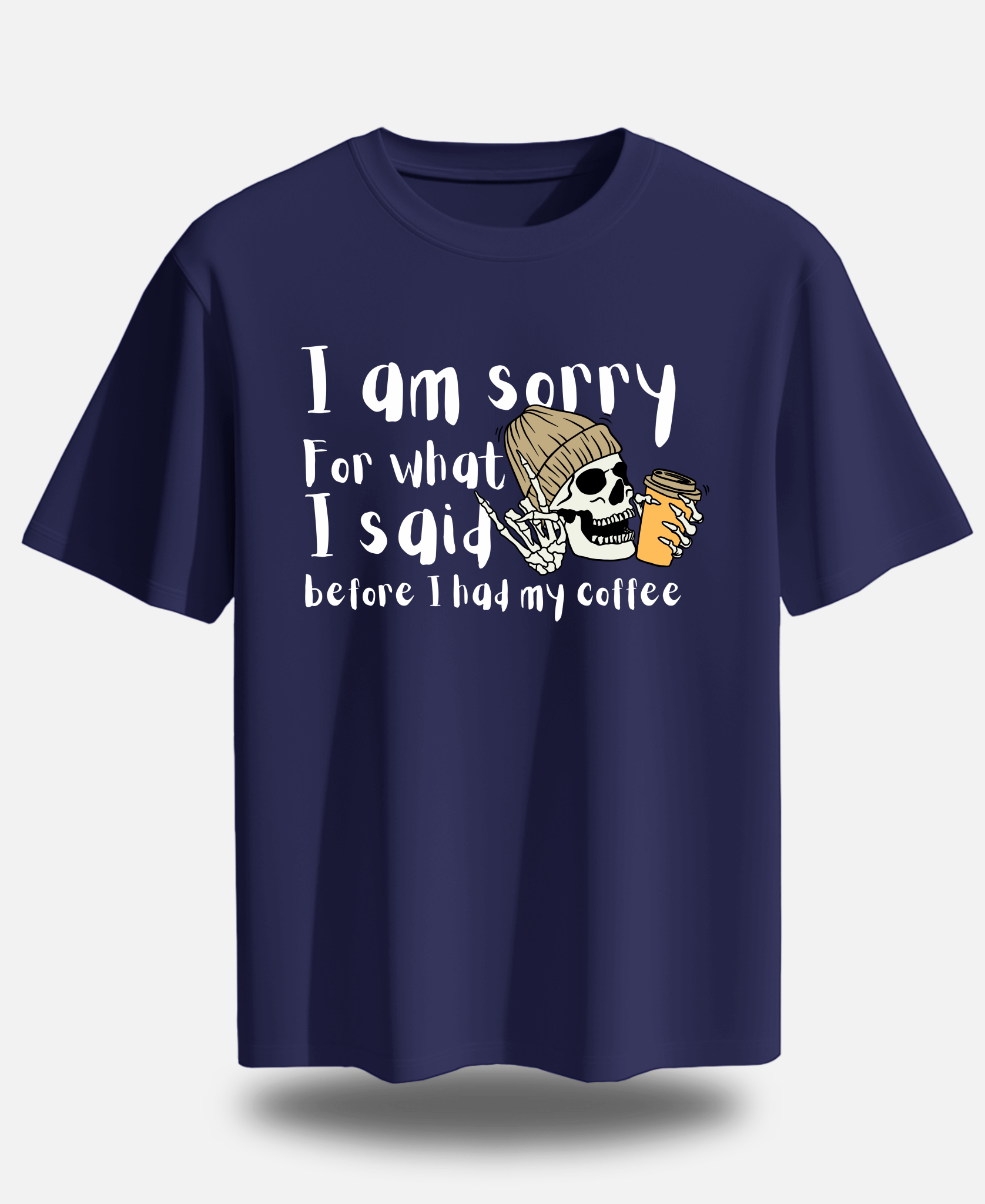 Eagle Squat - Before Coffee Apology Tee – Funny Skeleton Design - Eagle Squat