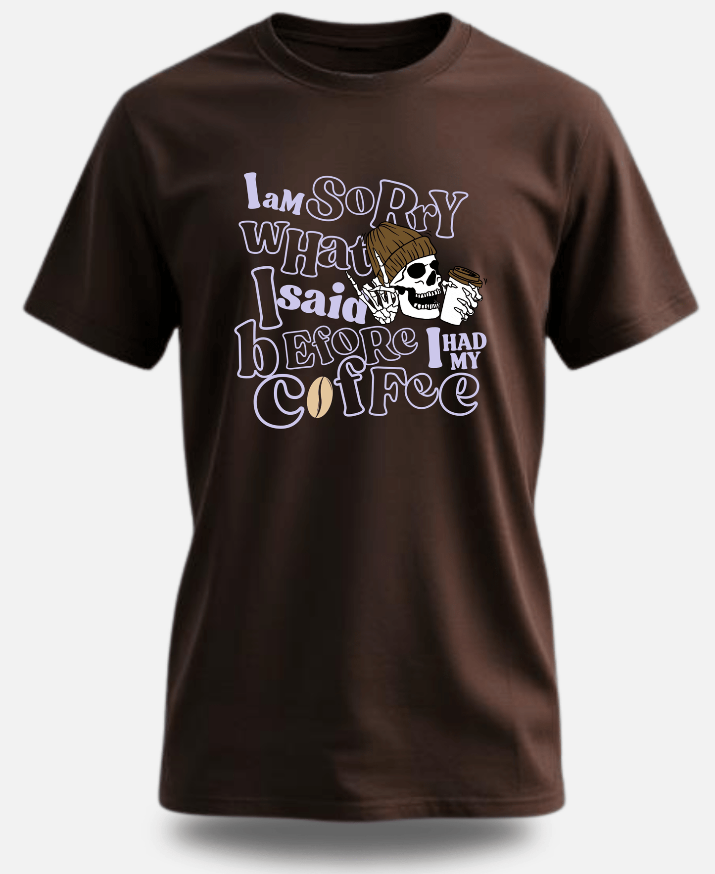 Eagle Squat - Coffee & Chaos: Skeleton Coffee Lover Tee - Eagle Squat