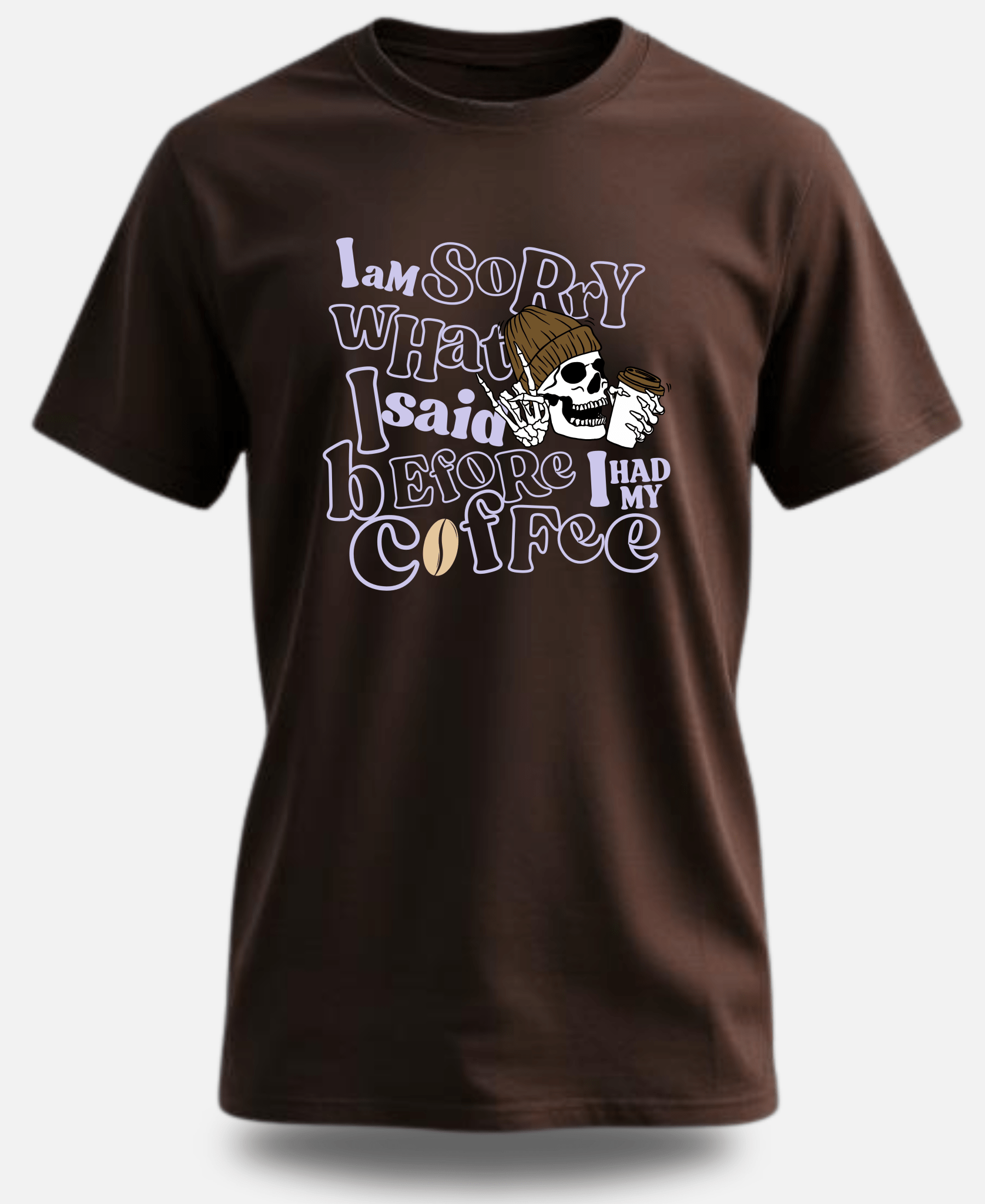 Eagle Squat - Coffee & Chaos: Skeleton Coffee Lover Tee - Eagle Squat
