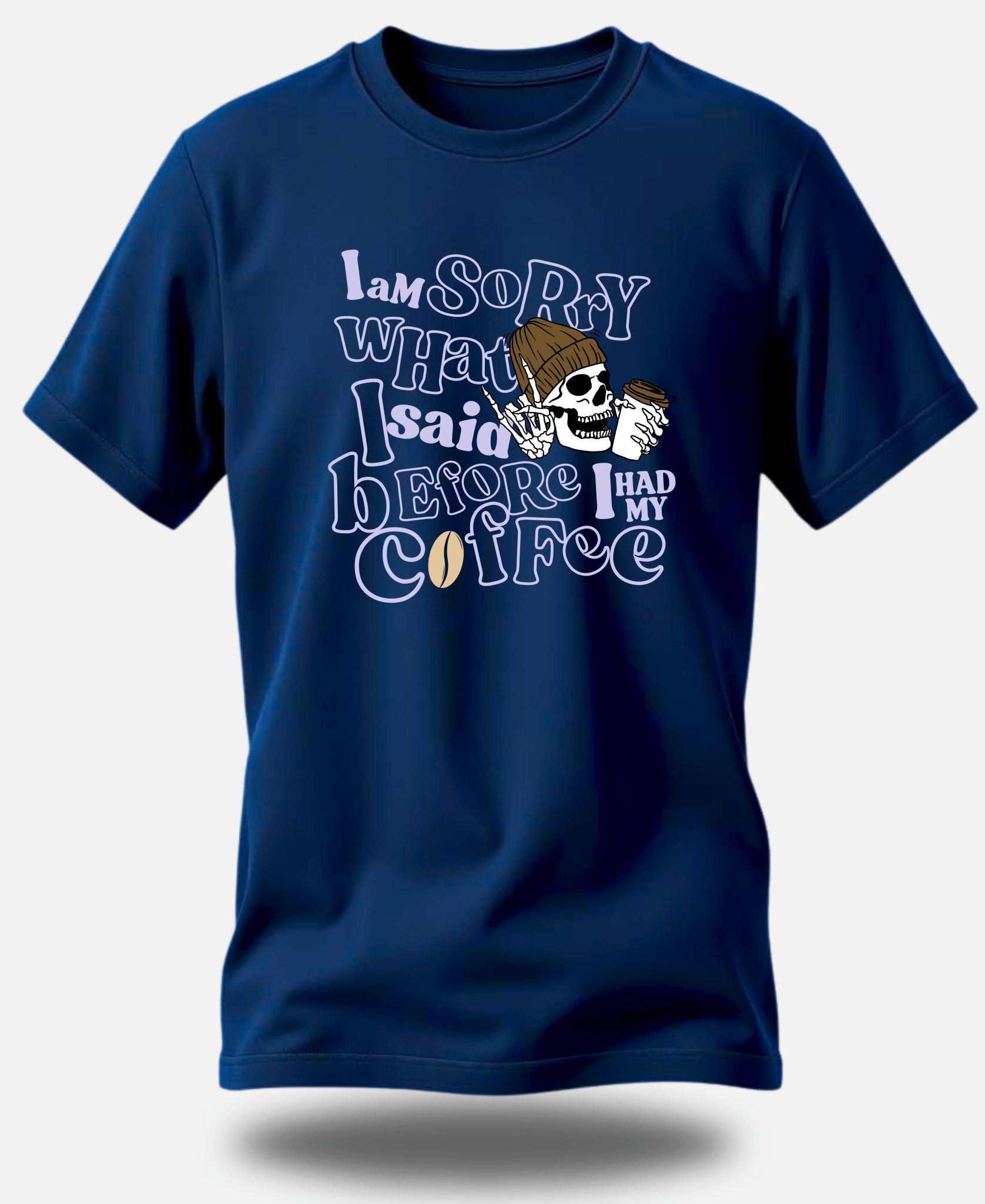 Eagle Squat - Coffee & Chaos: Skeleton Coffee Lover Tee - Eagle Squat