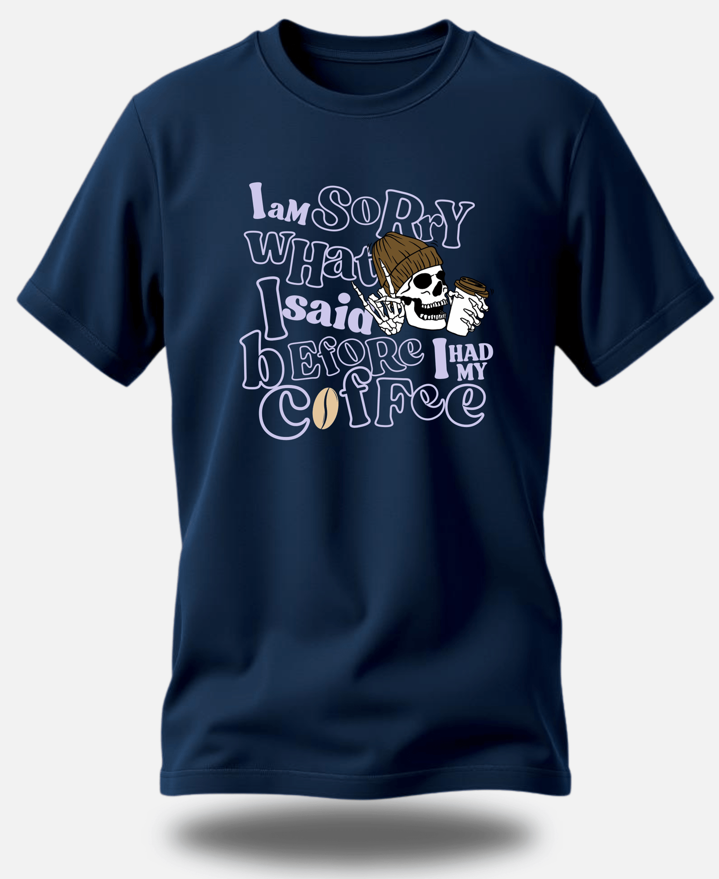 Eagle Squat - Coffee & Chaos: Skeleton Coffee Lover Tee - Eagle Squat