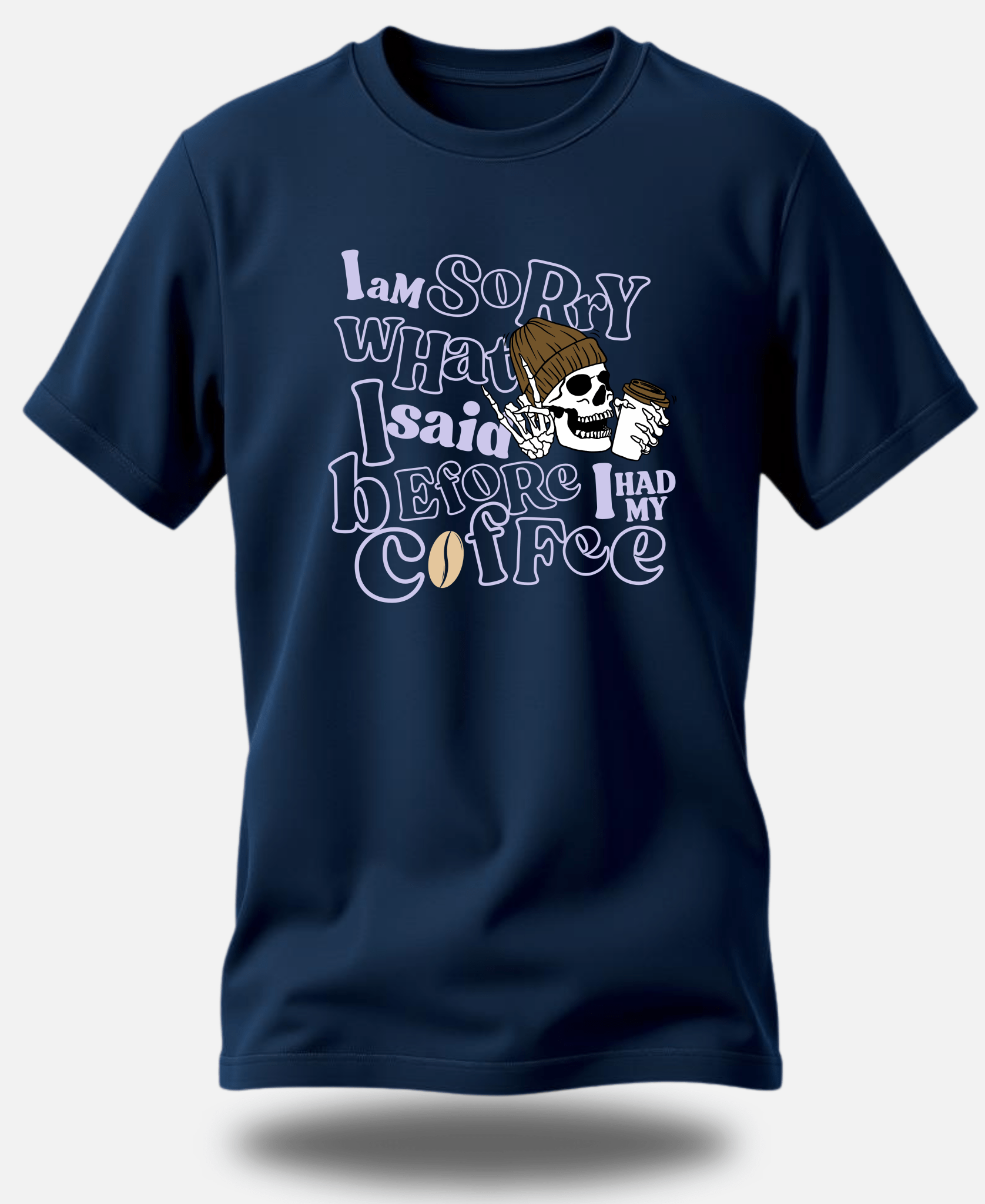 Eagle Squat - Coffee & Chaos: Skeleton Coffee Lover Tee - Eagle Squat