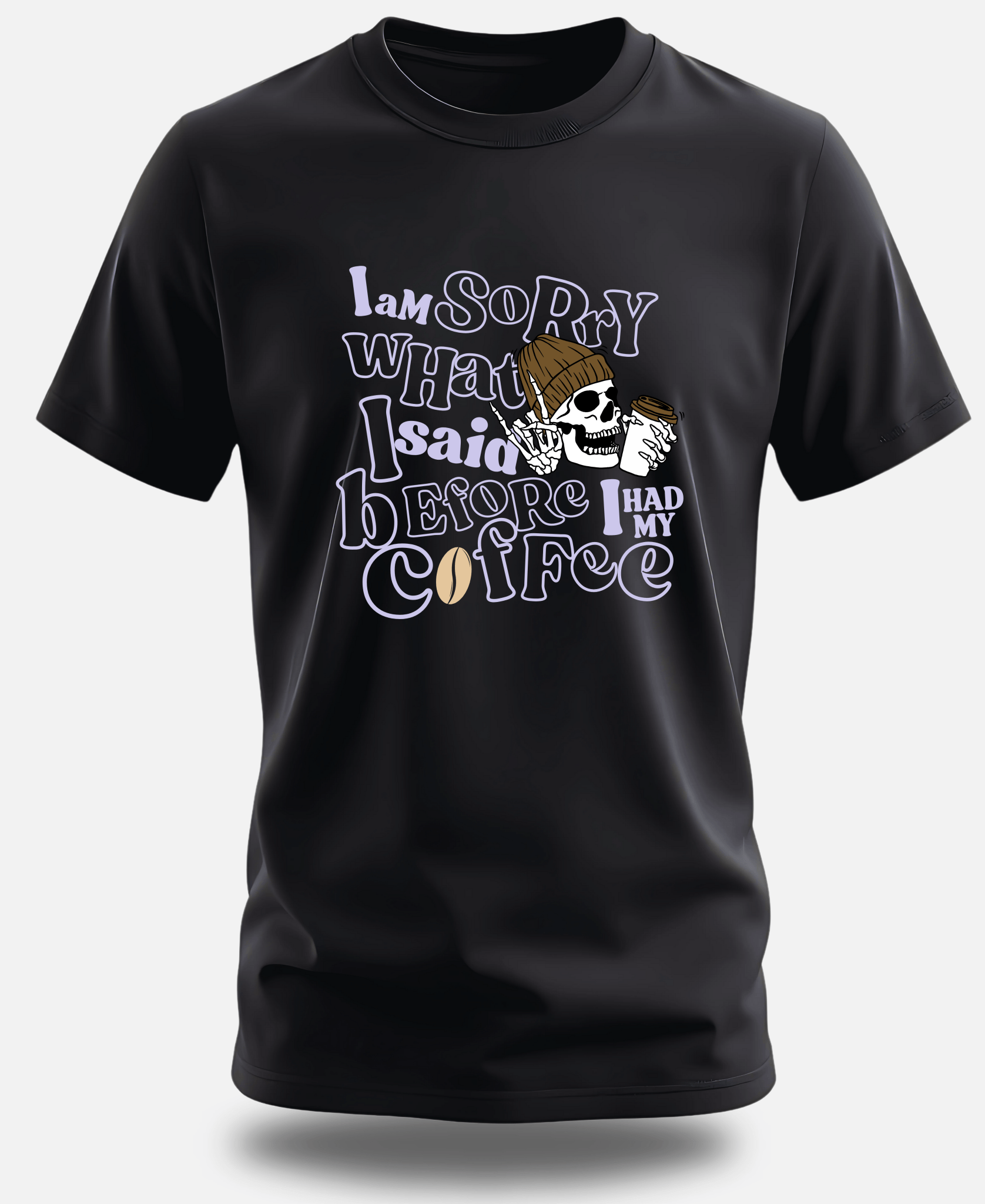 Eagle Squat - Coffee & Chaos: Skeleton Coffee Lover Tee - Eagle Squat
