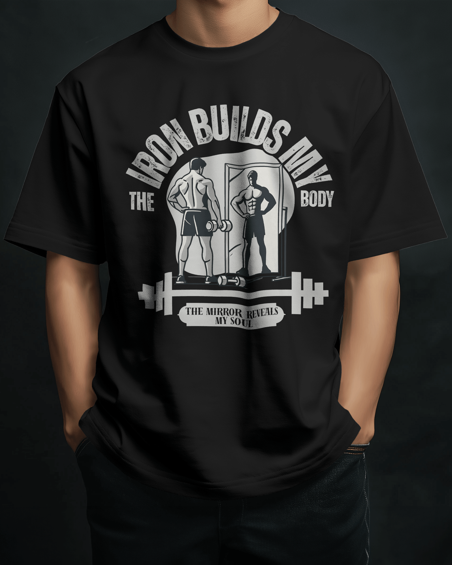Eagle Squat - GYM Limited Edition Oversized Tee - The Mirror Reveal My Soul - Eagle Squat