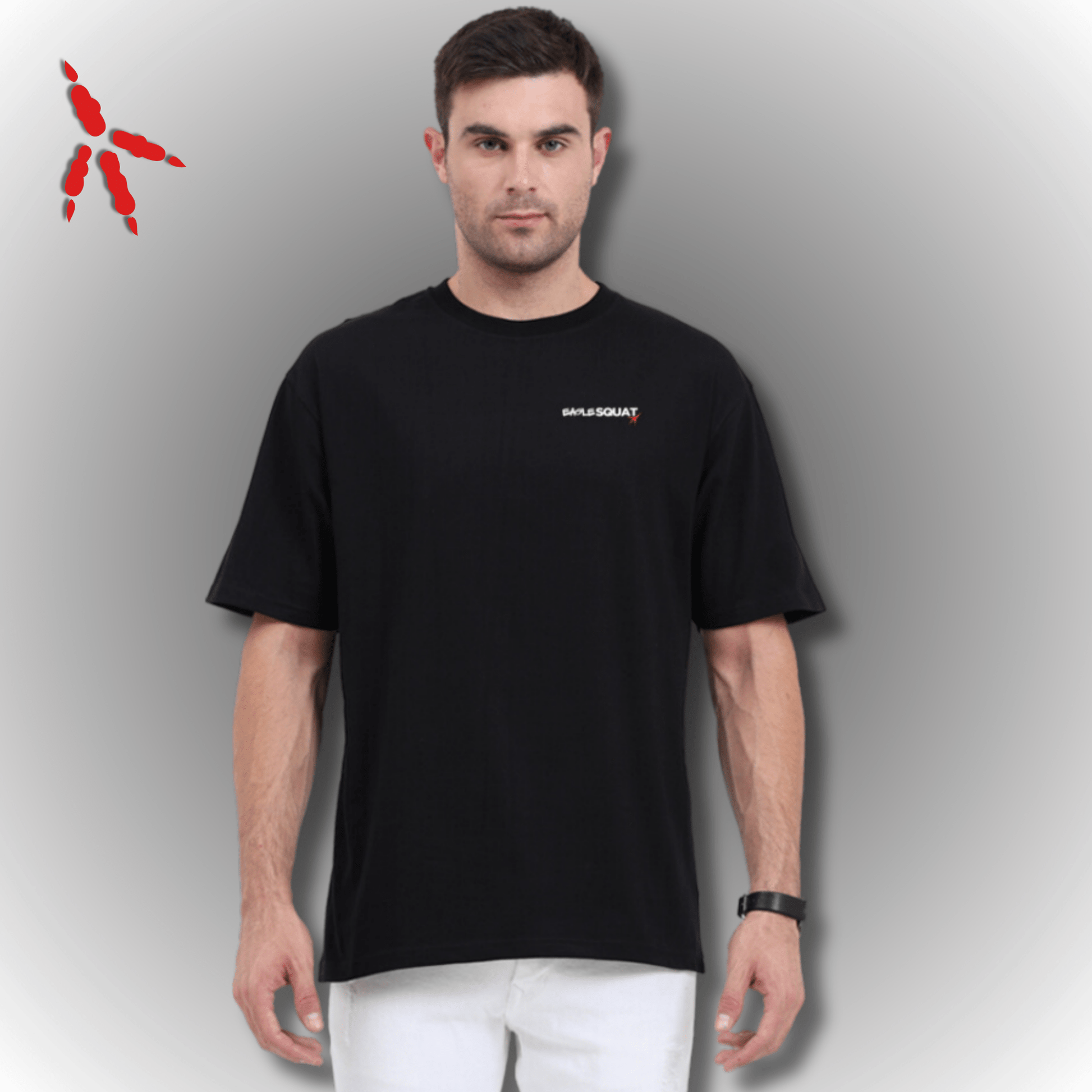 Eagle Squat Oversized Classic Tee – Savage Design for Bold Souls - Eagle Squat