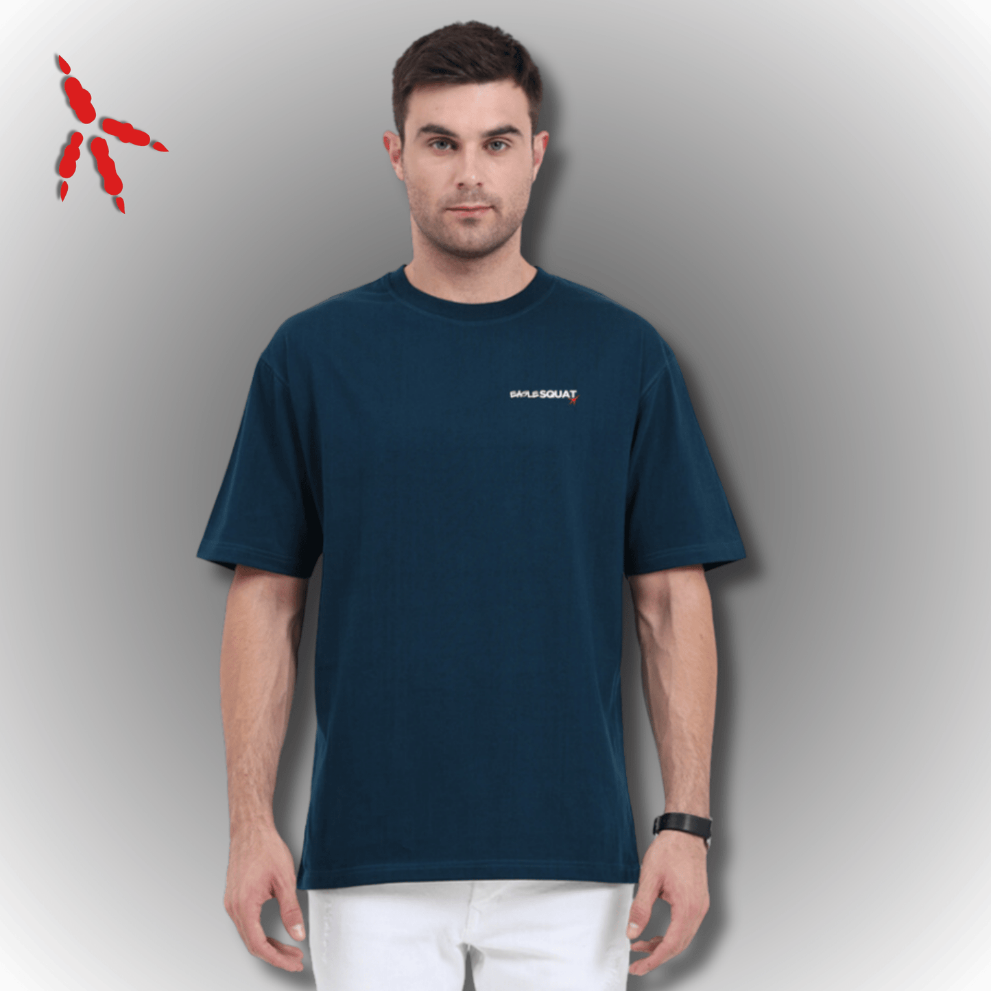 Eagle Squat Oversized Classic Tee – Savage Design for Bold Souls - Eagle Squat