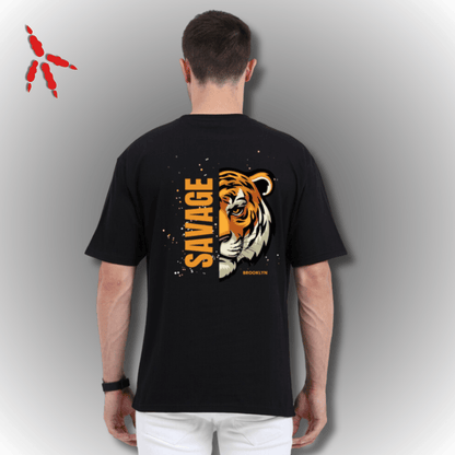 Eagle Squat Oversized Classic Tee – Savage Design for Bold Souls - Eagle Squat