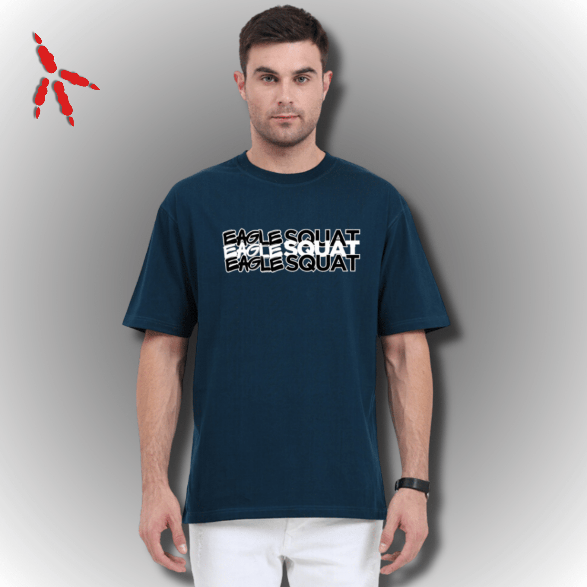 Eagle Squat Oversized Tee – Savage Style Redefined - Eagle Squat