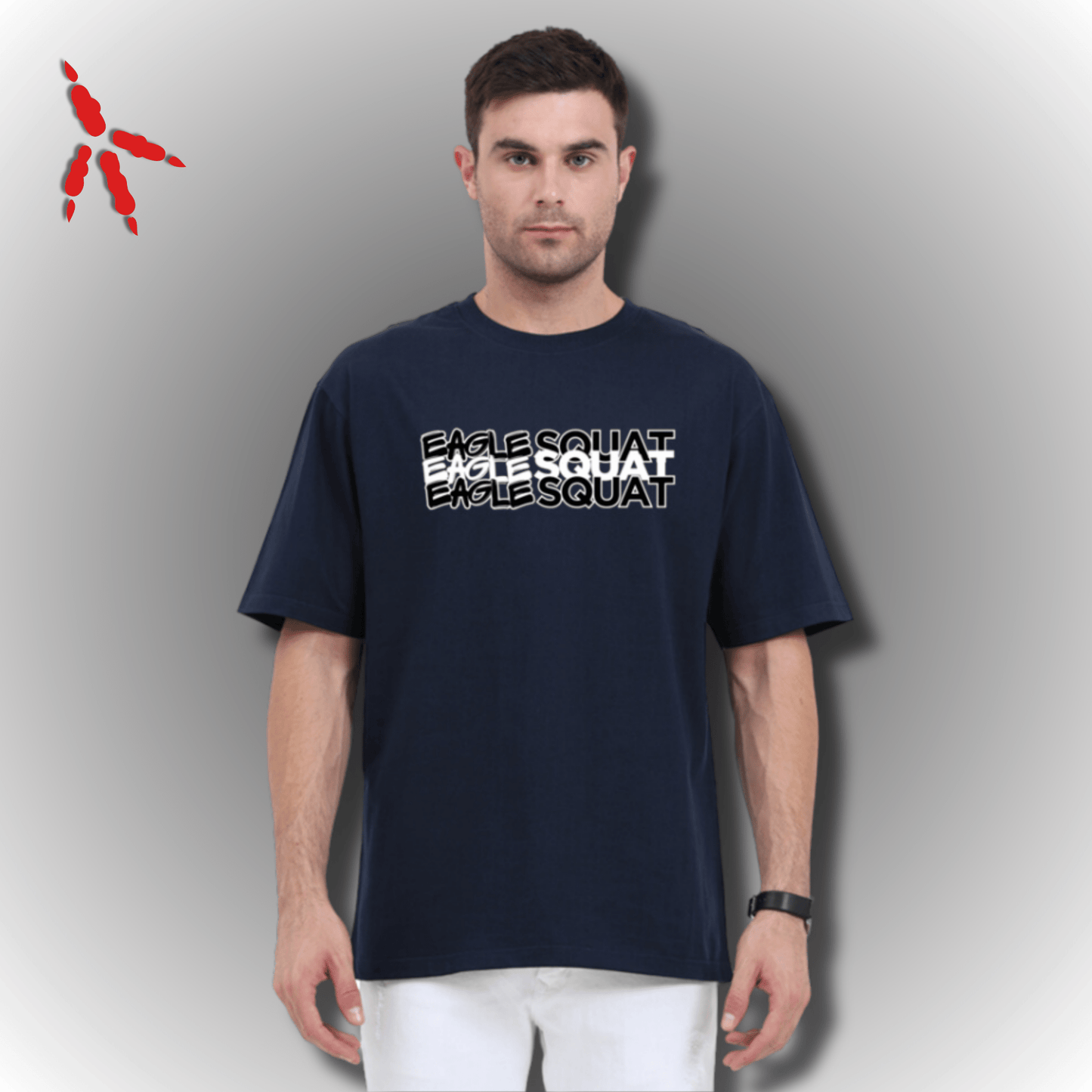 Eagle Squat Oversized Tee – Savage Style Redefined - Eagle Squat