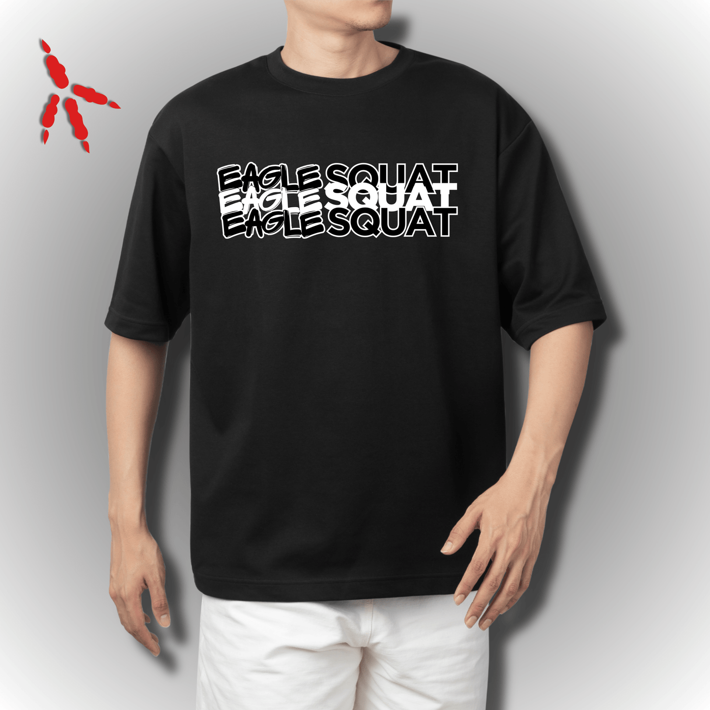 Eagle Squat Oversized Tee – Savage Style Redefined - Eagle Squat