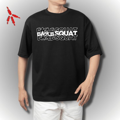 Eagle Squat Oversized Tee – Savage Style Redefined - Eagle Squat