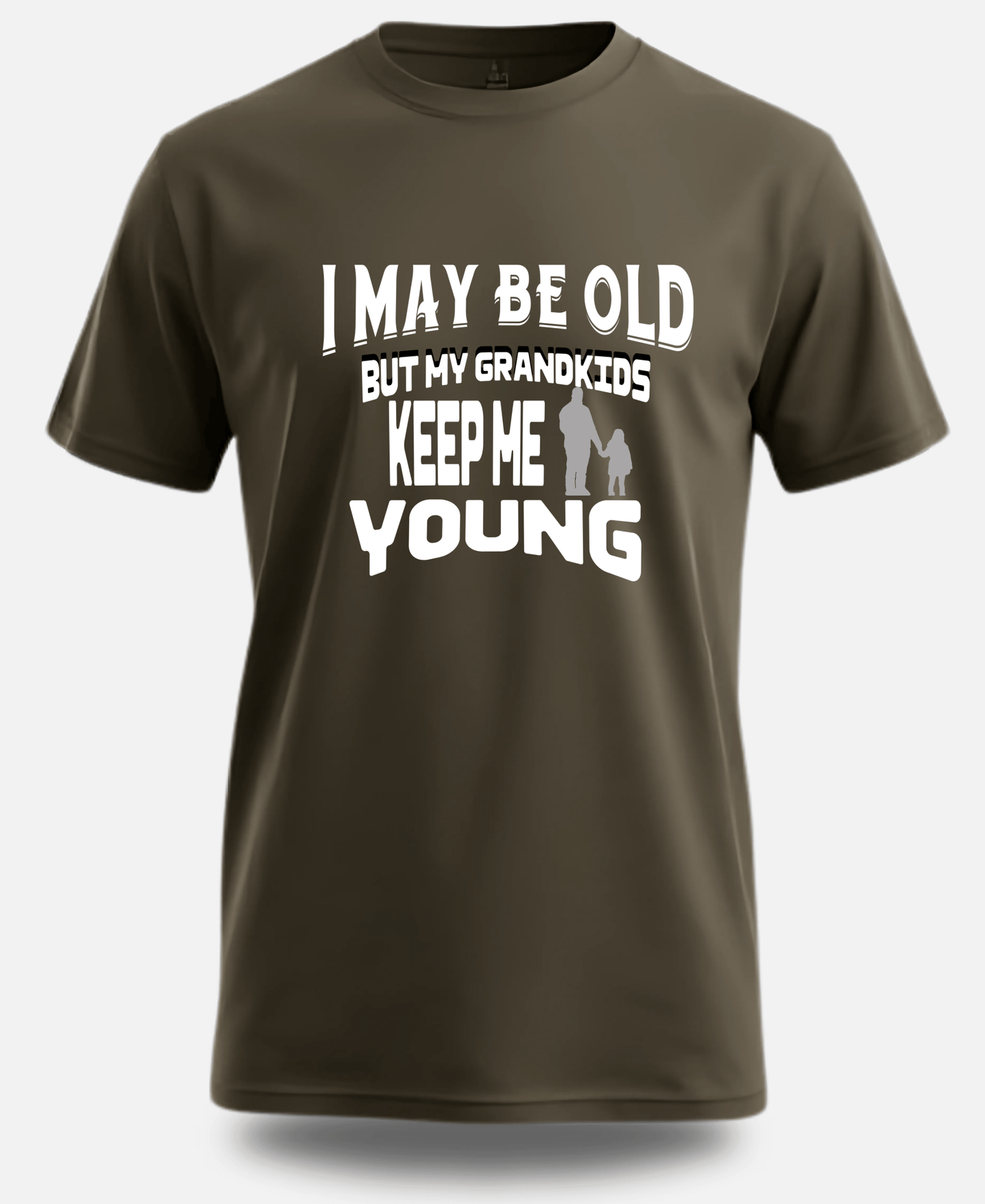 Eagle squat premium Cotton grand pa Tee | I may be old but my grand kid keep me young - Eagle Squat