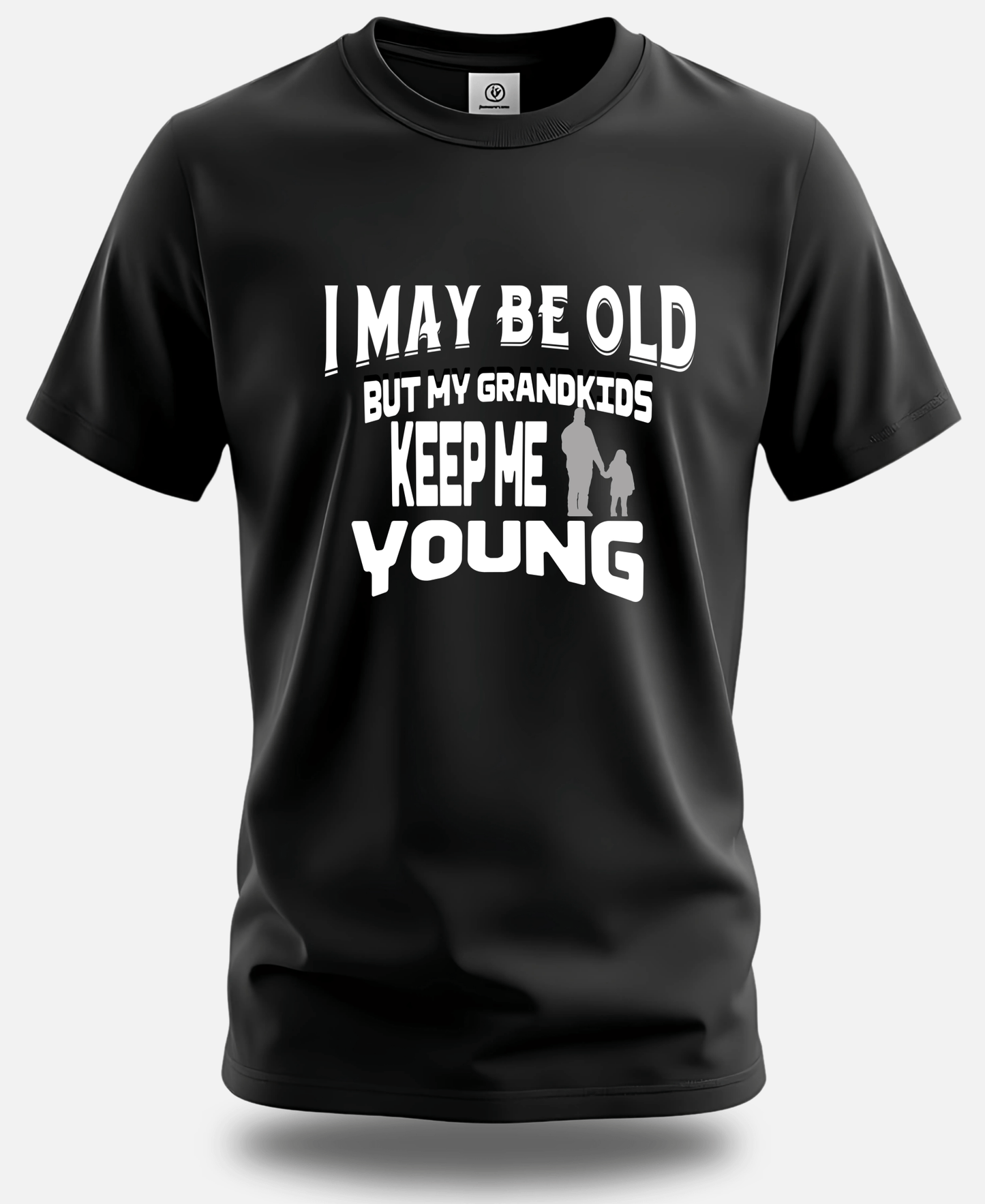 Eagle squat premium Cotton grand pa Tee | I may be old but my grand kid keep me young - Eagle Squat