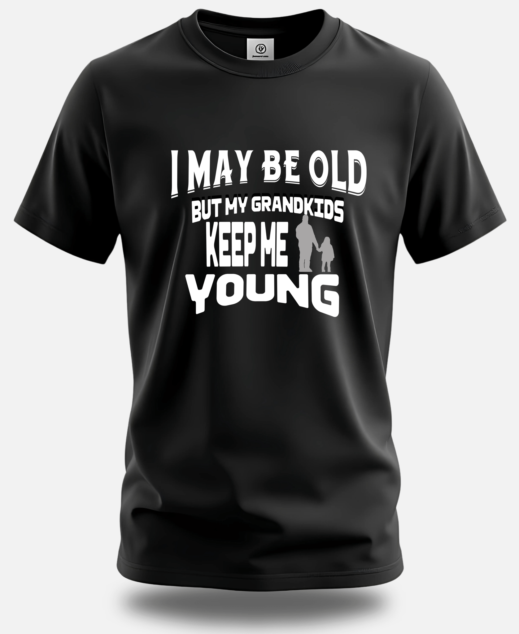 Eagle squat premium Cotton grand pa Tee | I may be old but my grand kid keep me young - Eagle Squat