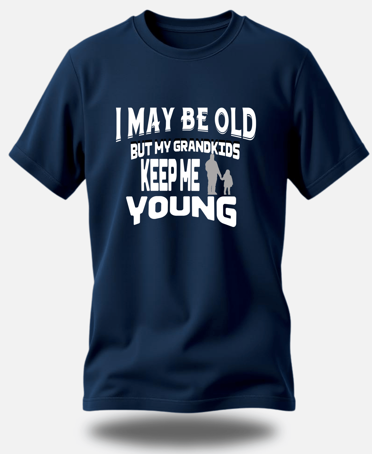 Eagle squat premium Cotton grand pa Tee | I may be old but my grand kid keep me young - Eagle Squat