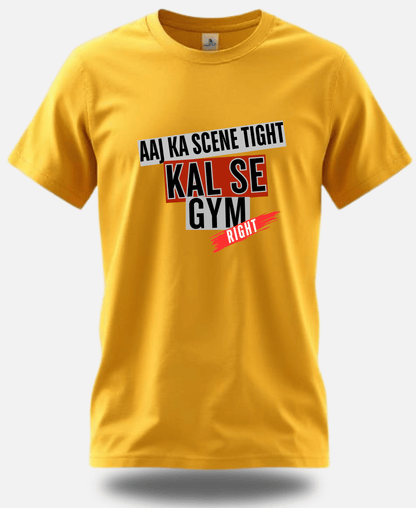EagleSquat - Aaj Ka Scene Tight, Kal Se Gym Right - Bold & Stylish Tee! - Eagle Squat