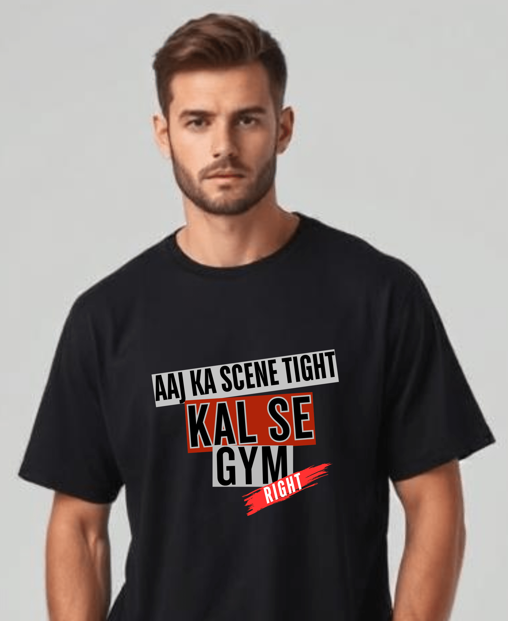 EagleSquat - Aaj Ka Scene Tight, Kal Se Gym Right - Bold & Stylish Tee! - Eagle Squat