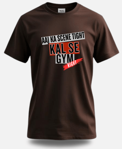 EagleSquat - Aaj Ka Scene Tight, Kal Se Gym Right - Bold & Stylish Tee! - Eagle Squat