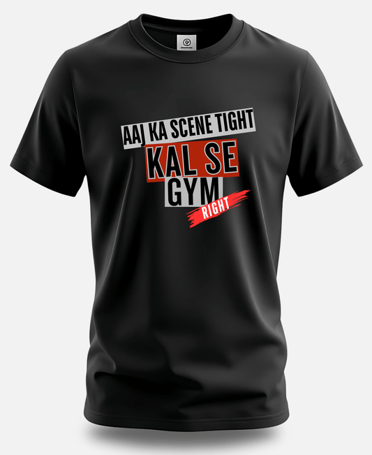 EagleSquat - Aaj Ka Scene Tight, Kal Se Gym Right - Bold & Stylish Tee! - Eagle Squat