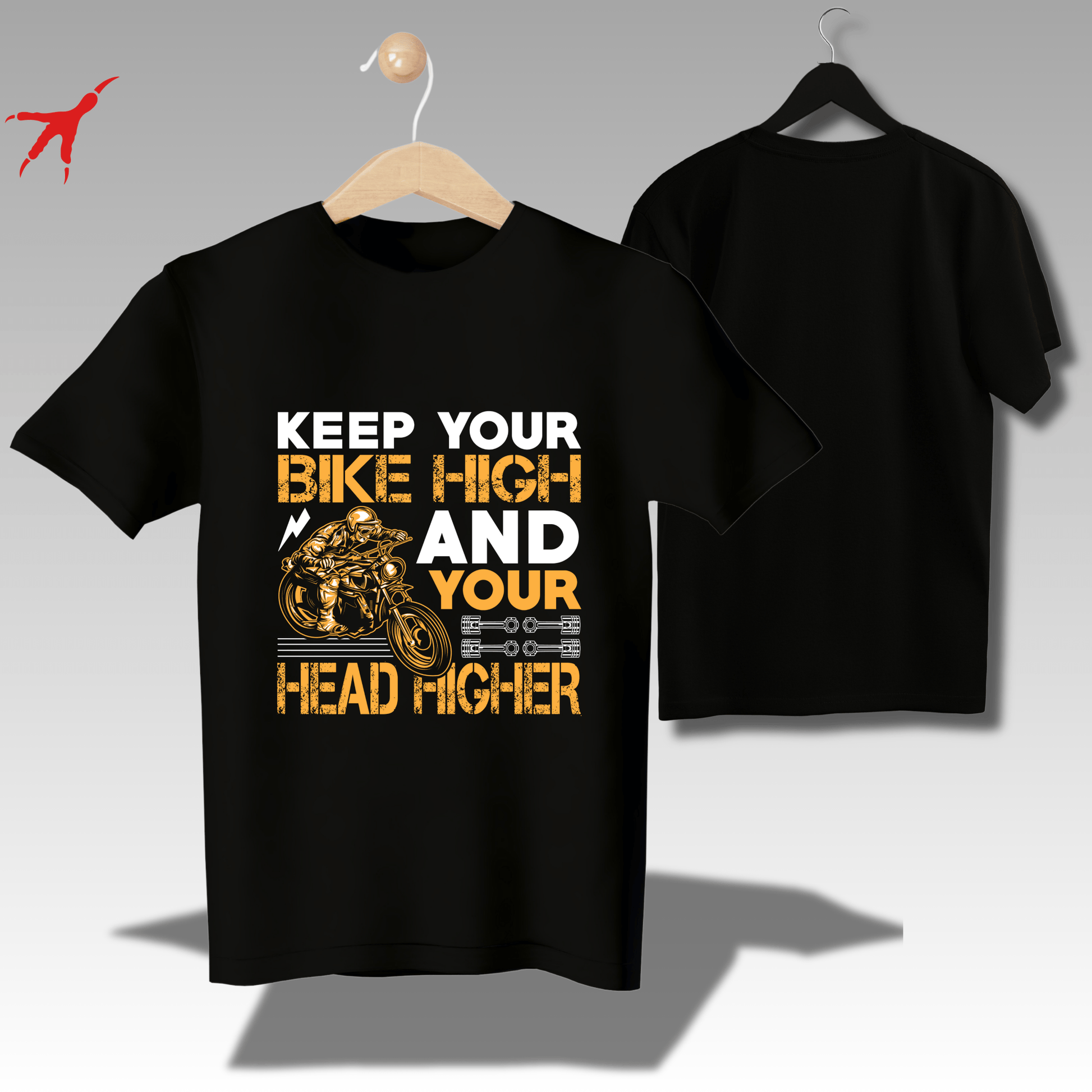 Keep Your Bike High – Ultimate Biker T-Shirt by Eagle Squat - Eagle Squat