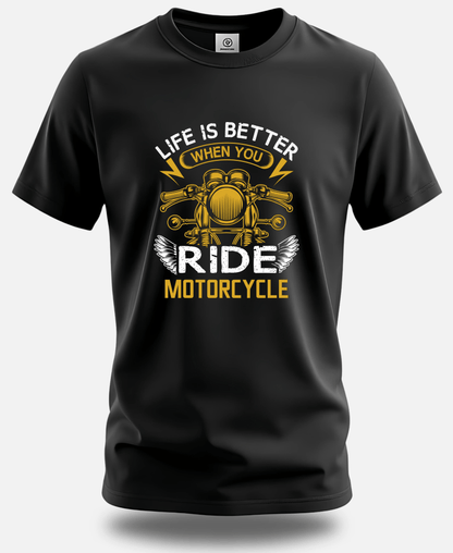 Life is Better with a Motorcycle – Biker T-Shirt by Eagle Squat - Eagle Squat