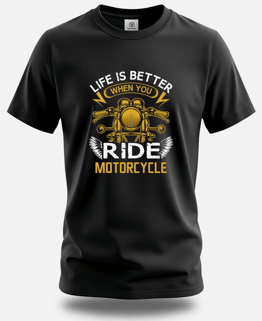 Life is Better with a Motorcycle – Biker T-Shirt by Eagle Squat - Eagle Squat