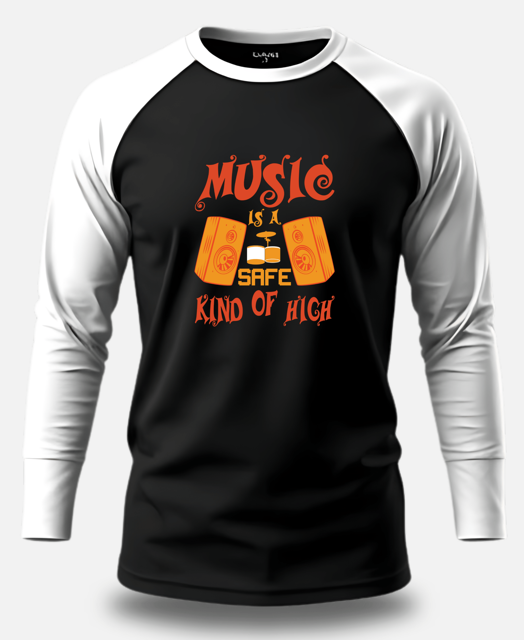Music Is a Safe Kind of High – Raglan T-Shirt | Eagle Squat - Eagle Squat