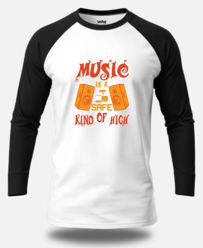 Music Is a Safe Kind of High – Raglan T-Shirt | Eagle Squat - Eagle Squat