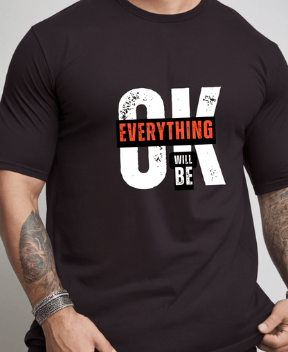 OK Everything Round Neck Half Sleeve T-Shirt – Chill Vibes, Bold Style - Eagle Squat