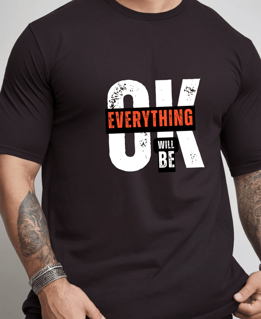 OK Everything Round Neck Half Sleeve T-Shirt – Chill Vibes, Bold Style - Eagle Squat