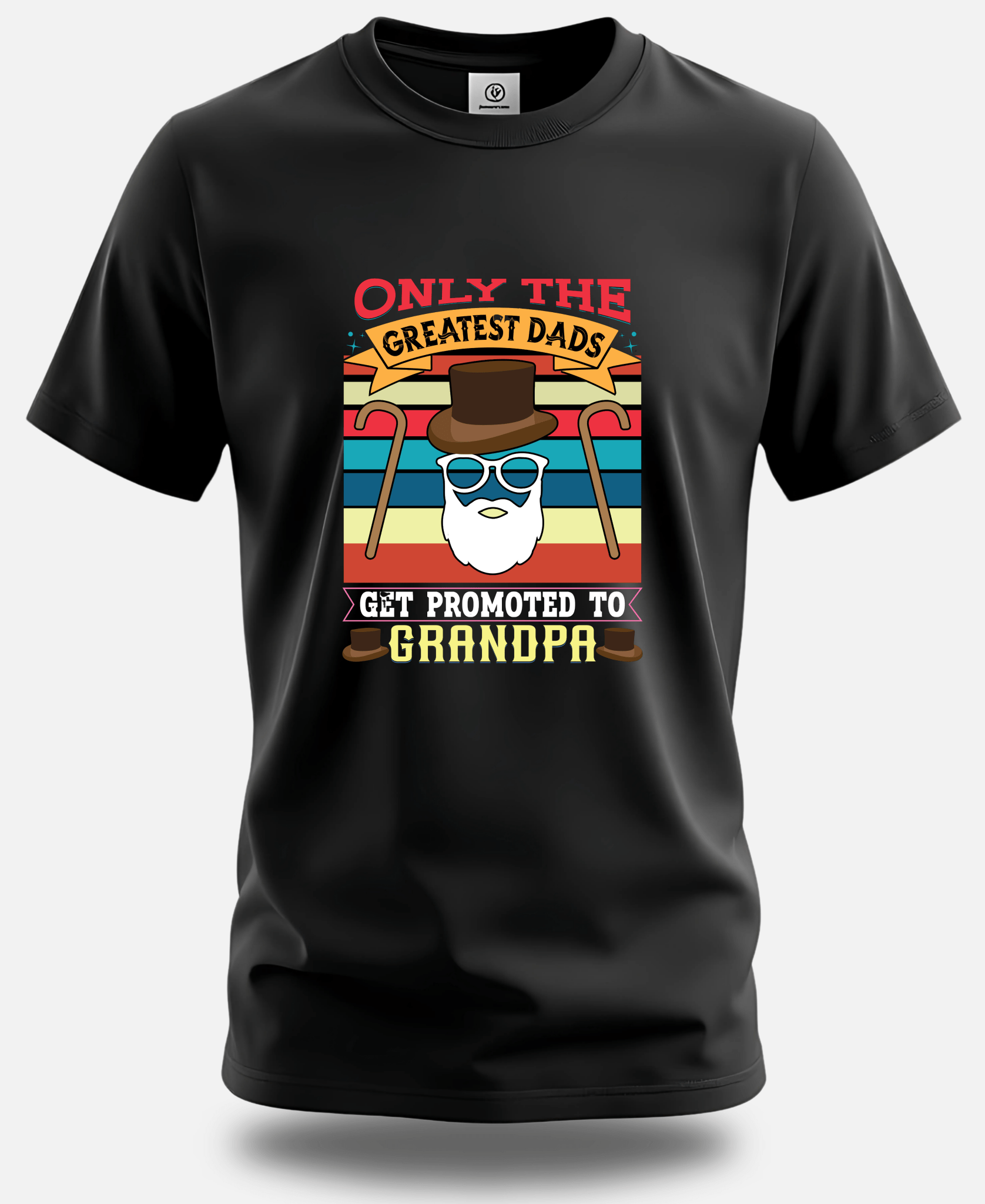 Only the Greatest Dads Get Promoted to Grandpa – Retro Style Tee - Eagle Squat