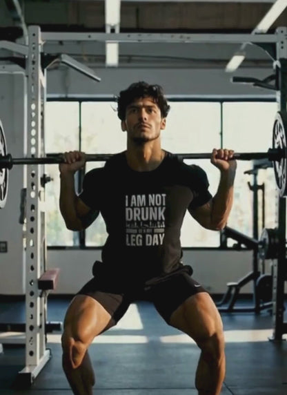 Fitness Enthusiastic Premium Active wear Cotton Tee - I Am Not Drunk – It's Just Leg Day
