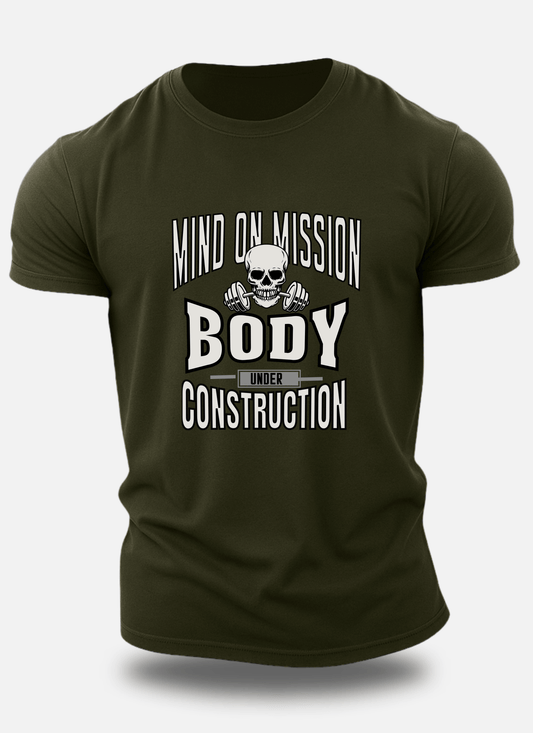 Regular Classic Cotton Body Under Construction Eagle Squat Tee - Eagle Squat