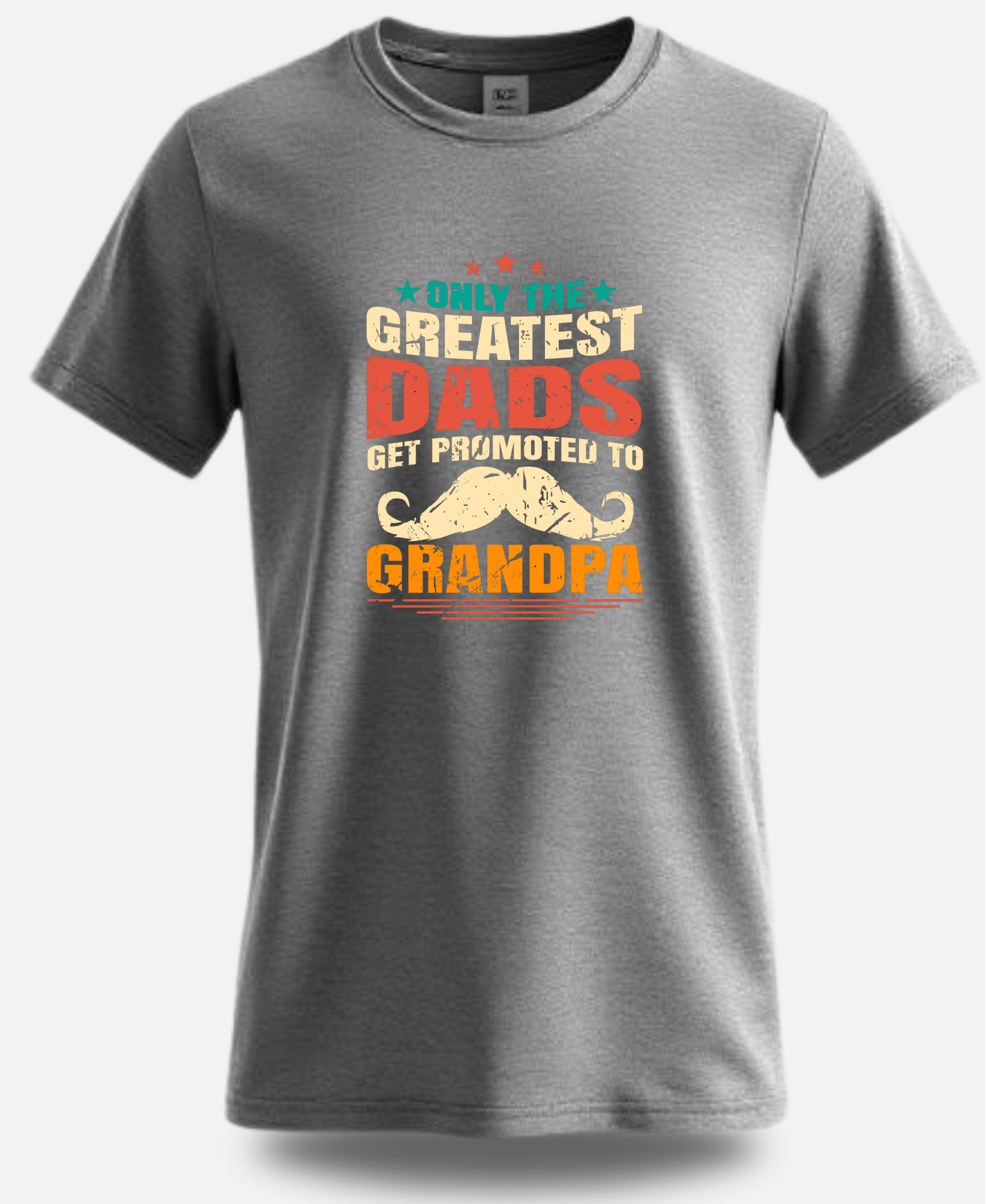 Round Neck Half Sleeve premium cotton t-shirt | Only the Greatest Dads Get Promoted to Grandpa - Eagle Squat