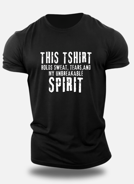 Unbreakable Spirit T-Shirt - Round Neck Half Sleeve Fitness Motivation T-shirt for Men - Eagle Squat