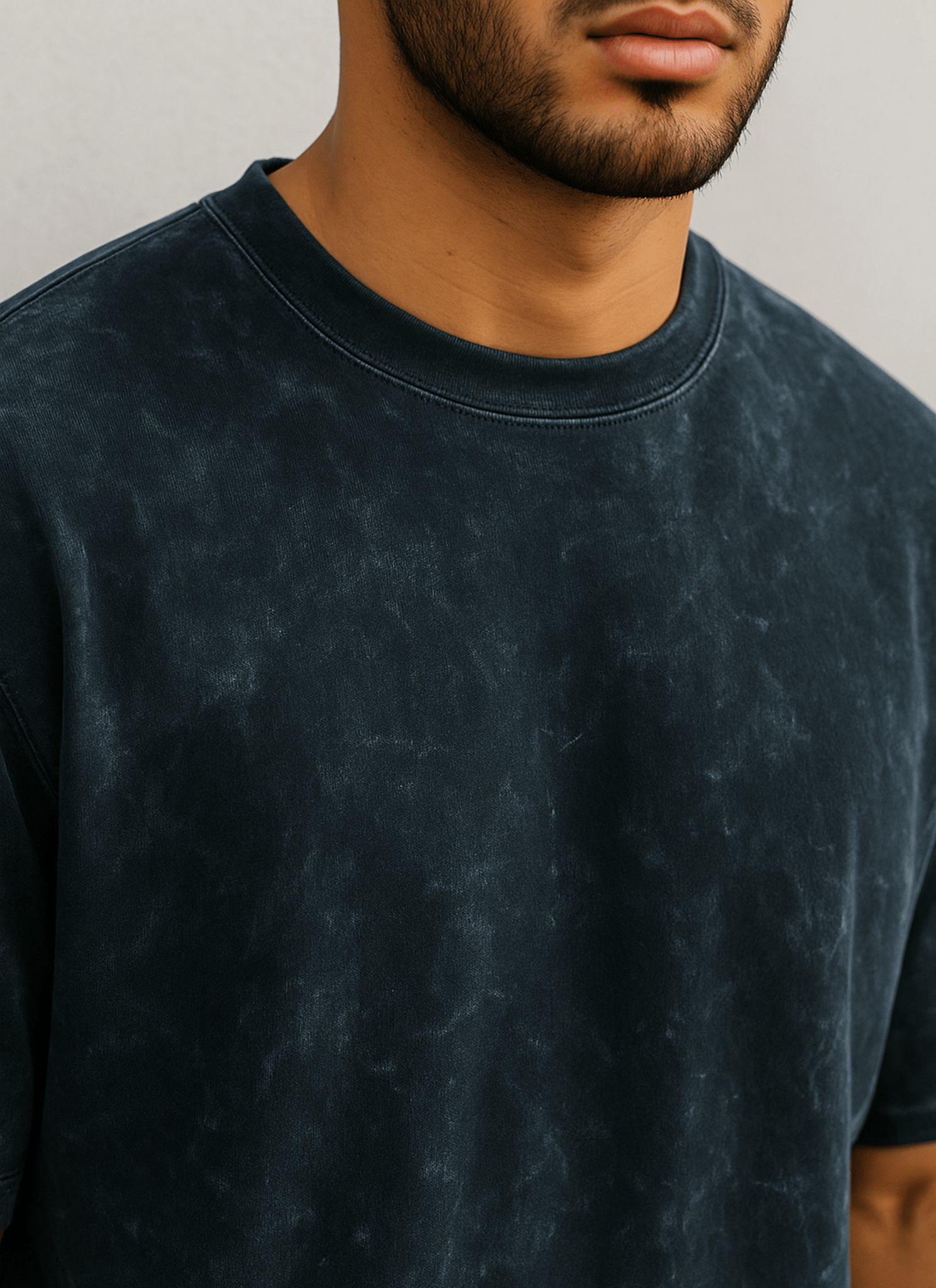 Unisex Acid Washed Oversized Tee - Eagle Squat