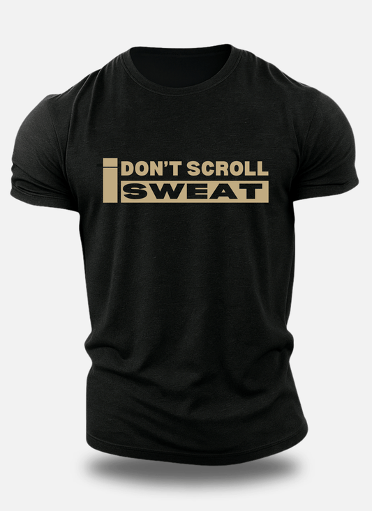 Unisex Pure Cotton - I Don't scroll I sweat Tee - Eagle Squat