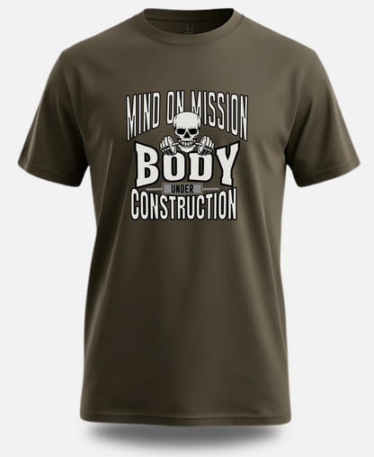 Regular Classic Cotton Body Under Construction Eagle Squat Tee