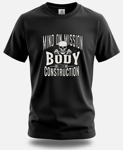 Regular Classic Cotton Body Under Construction Eagle Squat Tee