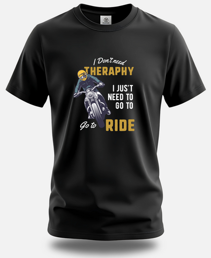 Two Wheels, One Therapy – Eagle Squat Biker T-Shirt