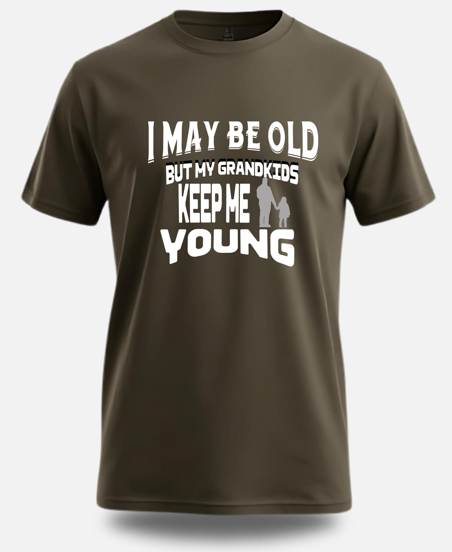 Eagle squat premium Cotton  grand pa Tee | I may be old but my grand kid keep me young